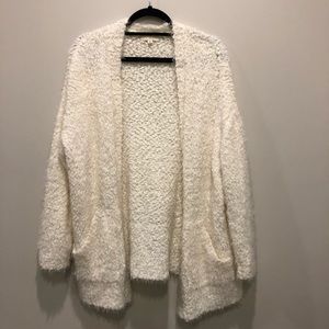 La Hearts White Fluffy Sweater S